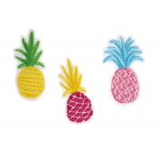 Patch brodé Ananas 6 cm 3 pièces