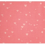 Coupon de tissu DIY - Coeur corail et nude 50 x 140 cm