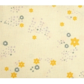 Coupon de tissu DIY - Fleur beige et jaune 50 x 140 cm
