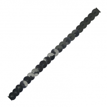 1557 - 3700443515570 - MegaCrea DIY - Galon de sequin Ruban paillette Noir 1m - 2