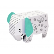 Eléphant en carton à monter et à colorier - cri de l'animal et lumières
