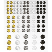 Sticker epoxy rond neutre pailletté 0,5 à 1cm x 95 pièces