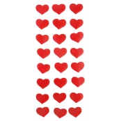 Sticker satin coeur rouge 1,8 x 1,5 cm x 24 pièces
