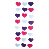 Sticker coeur en moumoute 1,8 x 1,5 cm x 24 pièces