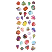 Sticker époxy bijoux diamant rose 8 à 16 mm x 35 pièces