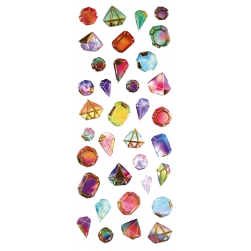 4964 - 3700443549643 - MegaCrea DIY - Sticker époxy bijoux diamant rose 8 à 16 mm x 35 pièces - 2