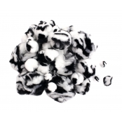 Pompon zébré Noir et blanc 0,9 à 1,5 cm 45 pièces