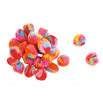 4937 - 3700443549377 - MegaCrea DIY - Pompon multicolore 0,9 à 1,5 cm 45 pièces