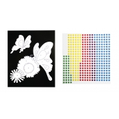 Tableau sticker au numéro avec sticker epoxy papillon 22 x 18,5 cm