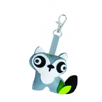 4957 - 3700443549575 - MegaCrea DIY - Kit enfant porte-clé en feutrine à faire soi-même Raton laveur