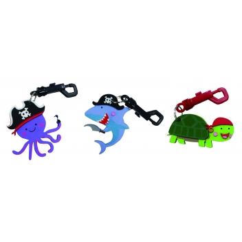 3833 - 3700443538333 - MegaCrea DIY - Kit enfant Porte-clefs Pirate : 18 formes mousse pour créer 3 porte-clés