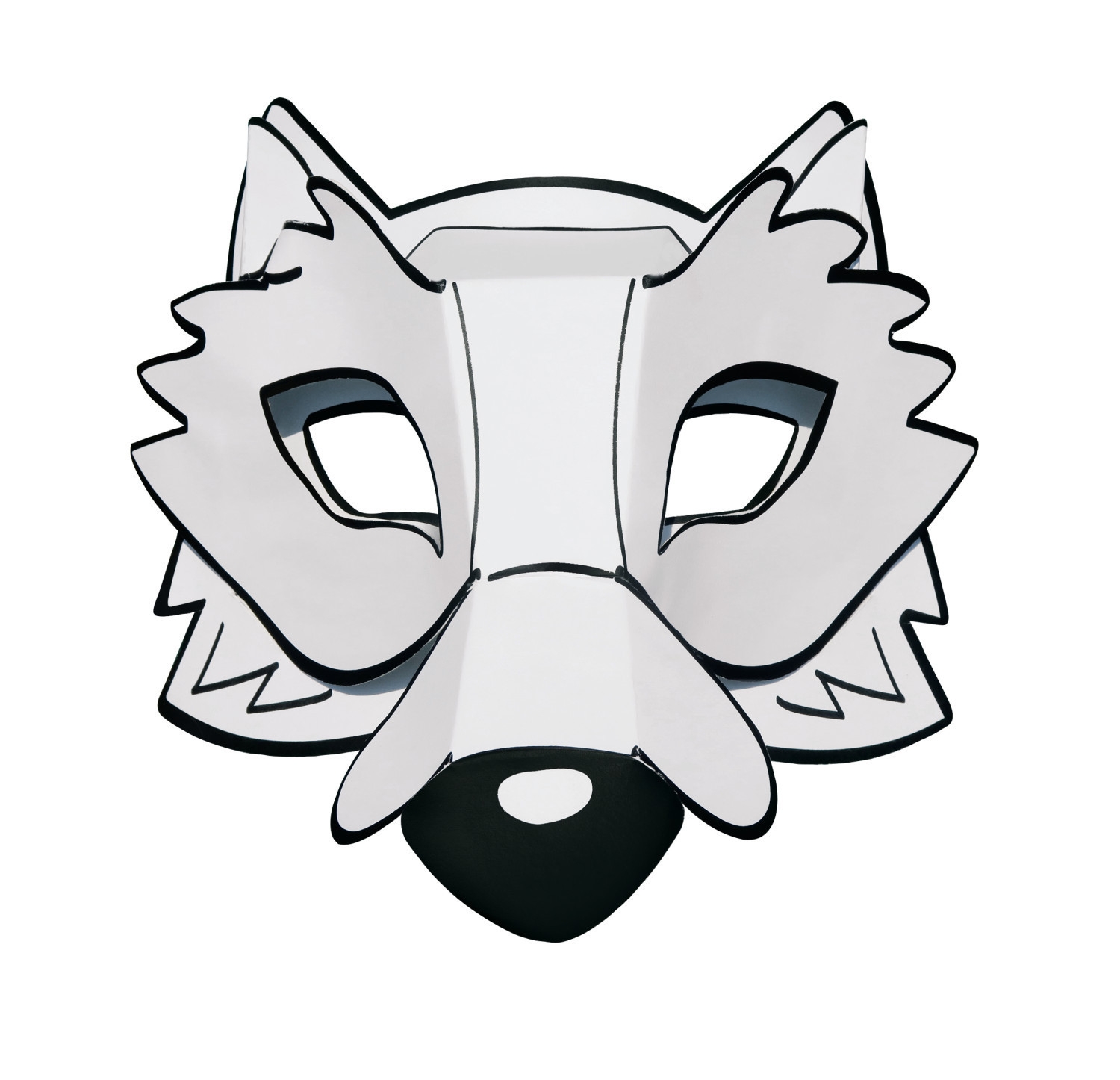 Gabarit Masque De Loup à Imprimer Masque enfant 3D carte forte loup à colorier et à monter ref 4842