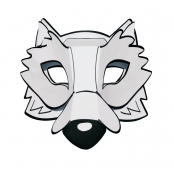 Masque enfant 3D carte forte loup à colorier et à monter