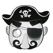 Masque enfant 3D carte forte capitaine pirate à colorier et à monter