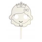 Masque enfant princesse à décorer Batonnet inclus x 4 pièces