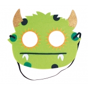 Masque enfant feutrine vert monstre 20,5 x 14,5 cm