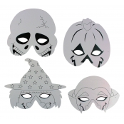 Masque carton enfant Halloween Citrouille Dracula Sorcière Tête de mort