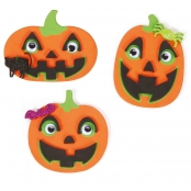 Citrouille d'Halloween en mousse et stickers 7,5 x 8 cm 30 pièces