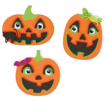 3942 - 3700443539422 - MegaCrea DIY - Citrouille d'Halloween en mousse et stickers 7,5 x 8 cm 30 pièces - 2