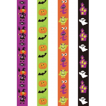 2904 - 3700443529041 - MegaCrea DIY - Bandelettes de papier pour guirlande d\'Halloween 2x20 cm 84 pièces