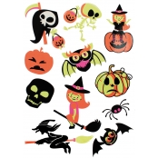 Stickers fluorescents halloween 4 à 7 cm 11 pièces