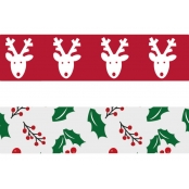 Washi tape Noël Sapin et renne 3 m x 15 mm 2 pièces