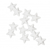 Étoile en polystyrène blanc pailleté 2 x 2 cm x 48 pièces