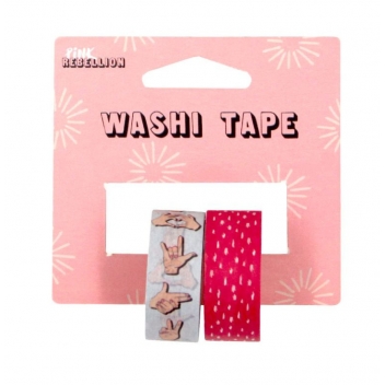 532 - 3700443505328 - MegaCrea DIY - Washi tape Pink rebellion 1,5 cm 2 rouleaux