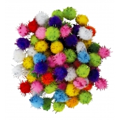 Mini pompons pailleté Couleur de Noël Ø 8 mm 200 pièc.