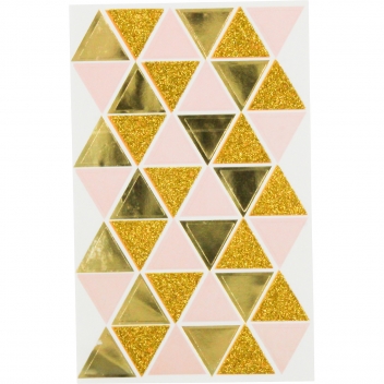 4950 - 3700443549506 - MegaCrea DIY - Sticker triangle Foil et paillette 2,3 x 2 cm 84 pièces