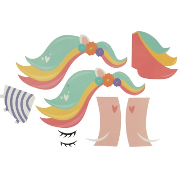 3825 - 3700443538258 - MegaCrea DIY - Kit Boite à mouchoirs à décorer Licorne pailletée 7 pièces