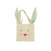 Mini tote bag Lapin en coton, 25 x 25 cm