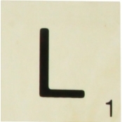Grande lettre en bois façon scrabble 10 cm Lettre L