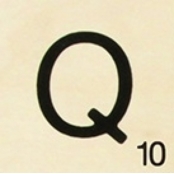 Grande lettre en bois façon scrabble 10 cm Lettre Q