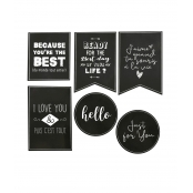 Sticker Scrapbooking et cadeau noir et blanc 12 pièces