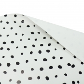 Papier cadeau petits pois noir et blanc 2 x 0,70m