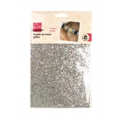 Coupon de tissu Pailleté A5 Glitter Argenté