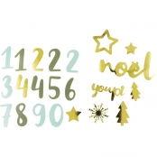 Chiffres 4,2 cm avec décorations pour calendrier de l\'Avent 47 pièces