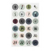 Sticker Chiffres pour calendrier de l\'Avent  3 cm 24 pièces