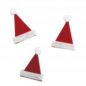 Mini bonnet Noël feutrine rouge et blanc 4,5 cm 10 pièces