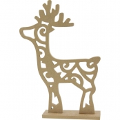 Grand Renne sur socle Déco de Noël 38,5 cm