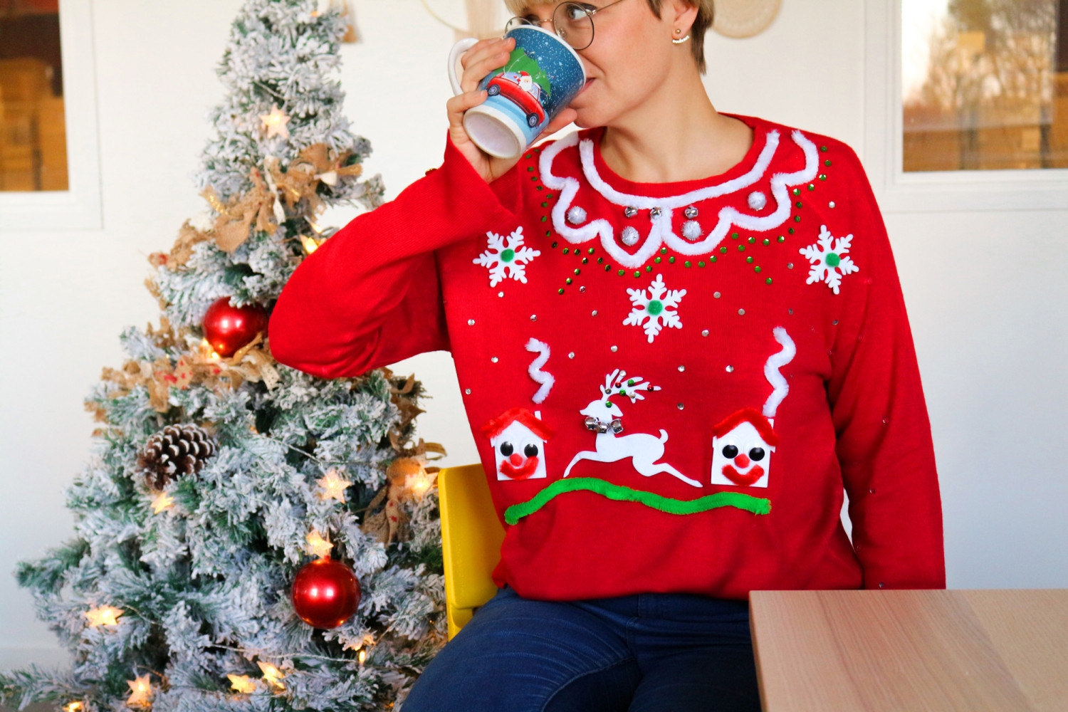 Pull de noel clearance moche fait maison