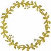 Couronne de Noël en papier pailleté doré 7cm 8 pièces