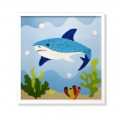 Tableau en ficelle de papier Requin 22cm