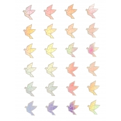 Sticker holographique Oiseau origami 1,9x2,1cm 24 pièces