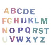 Sticker holographique Alphabet 4cm 50 pièces