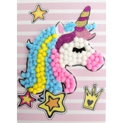 Tableau en pompons Licorne DIY enfant 3-8 ans