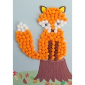 Tableau en pompons Renard Activité enfant 3-8 ans