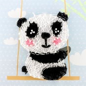 Tableau de fil tendu String Art Panda 21 x 21 cm