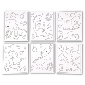 Carte à sabler ou à pailleter Dinosaure 6 pièces